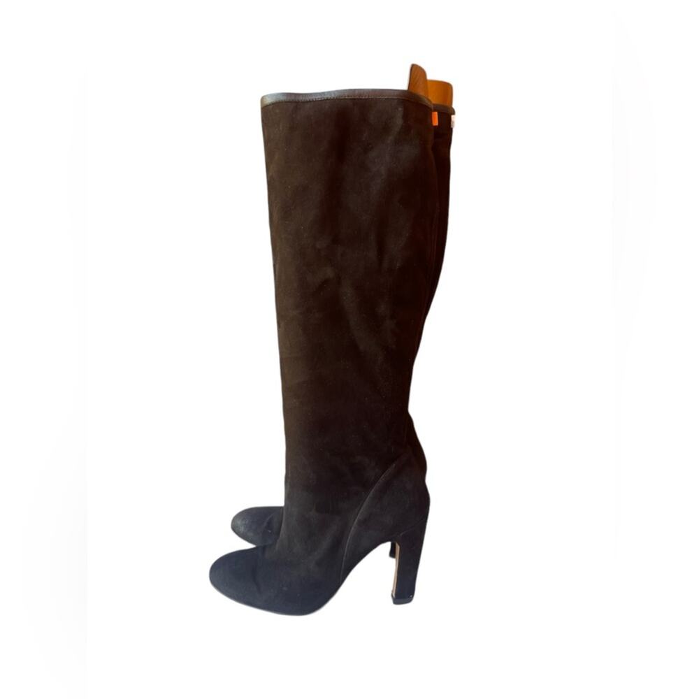 Stuart Weitzman Black Suede Knee High Heeled Boots size 7.5